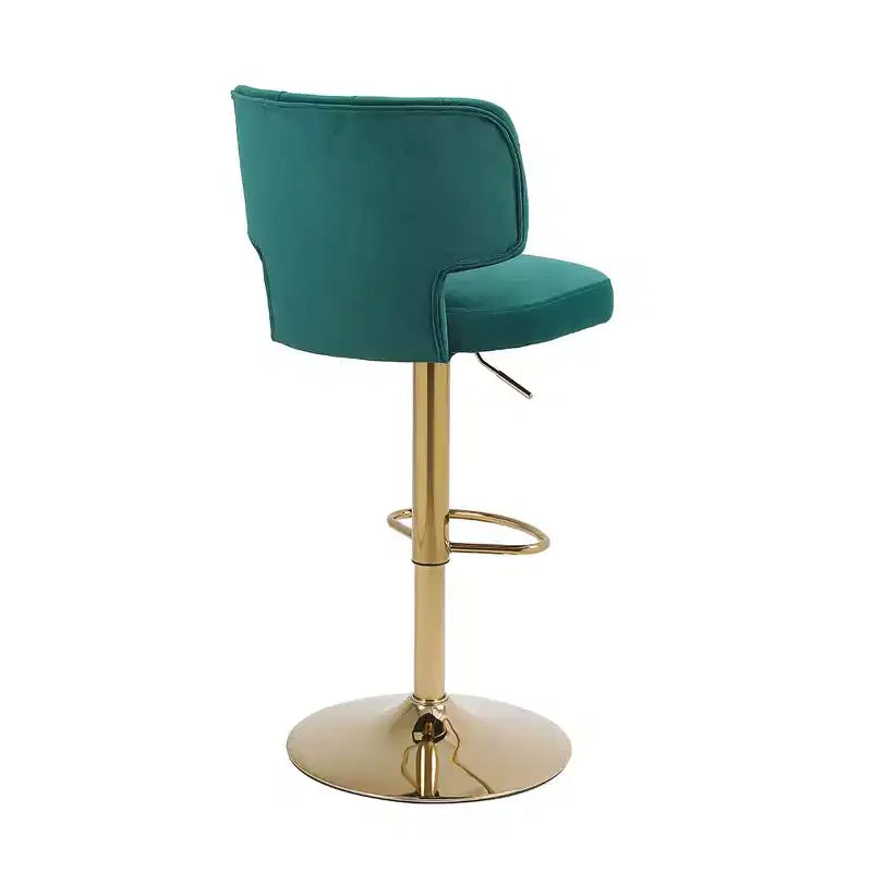 2pcs Bar Stools Modern Counter Height Bar Stools with Back Upholstered Swivel Adjustable Barstools for Kitchen Island Restaurant Emerald