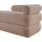 Meridian Furniture,Kennedy Faux Shearling Teddy Fabric Bench