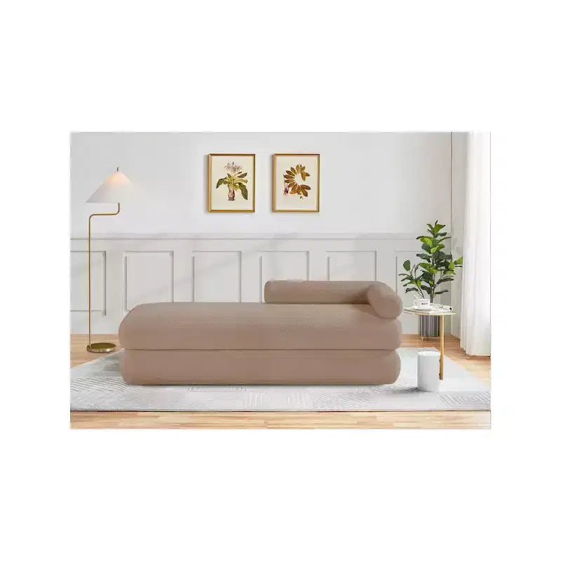 Meridian Furniture,Kennedy Faux Shearling Teddy Fabric Bench