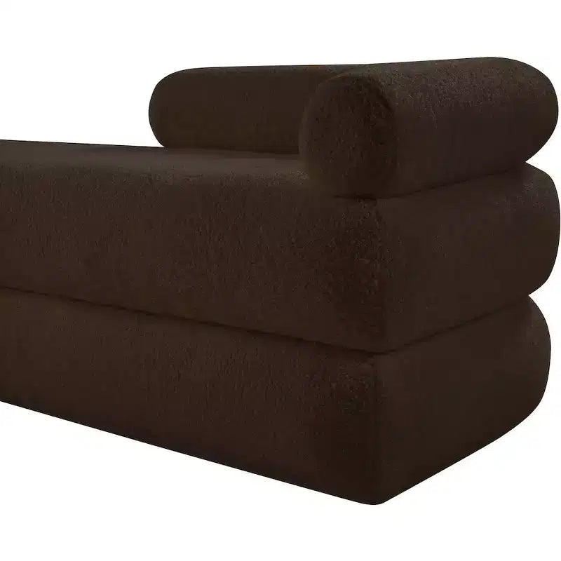 Meridian Furniture,Kennedy Faux Shearling Teddy Fabric Bench