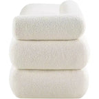 Meridian Furniture,Kennedy Faux Shearling Teddy Fabric Bench
