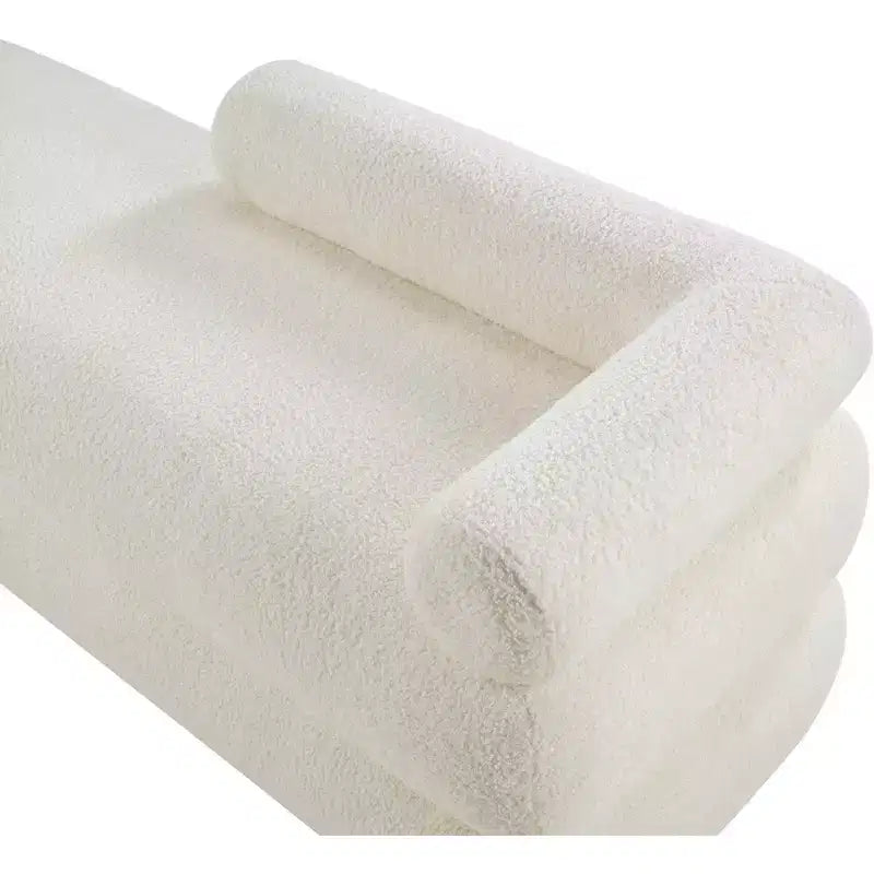 Meridian Furniture,Kennedy Faux Shearling Teddy Fabric Bench