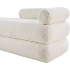 Meridian Furniture,Kennedy Faux Shearling Teddy Fabric Bench