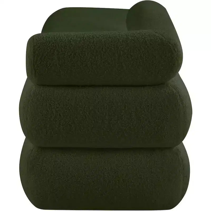 Meridian Furniture,Kennedy Faux Shearling Teddy Fabric Bench