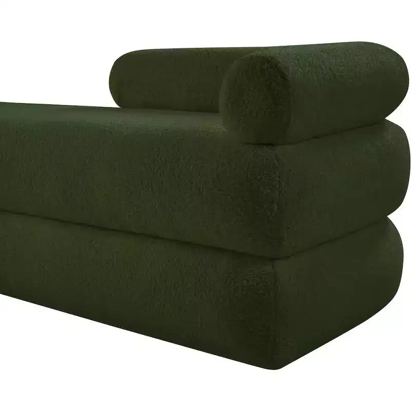 Meridian Furniture,Kennedy Faux Shearling Teddy Fabric Bench