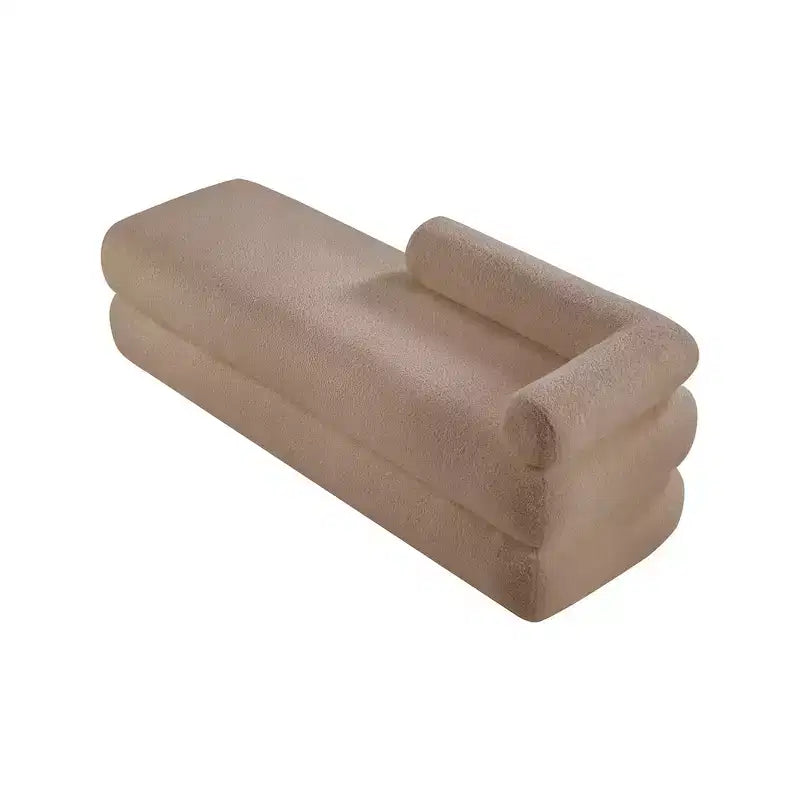 Meridian Furniture,Kennedy Faux Shearling Teddy Fabric Bench