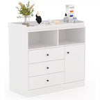 Acekool Baby Dresser with Changing Table, Wooden Nursery Changing Station with Drawers, Cabinet, Open Shelves, for Bedroom or Nursery