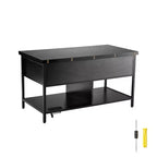 VEVOR Lift Top Coffee Table, 39.4 in Rectangle Coffee Table, Flipable Coffee Table with Power Strip & USB & Ambient Lighting, Black
