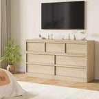 7 Drawer Dresser for Bedroom, Modern Double Dresser Organizer with 7 Drawers Large Storage, Wooden Chest of Drawers for Bedroom, Living Room, Nursery