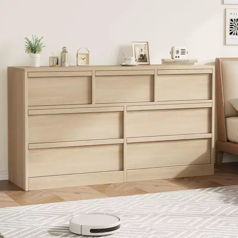 7 Drawer Dresser for Bedroom, Modern Double Dresser Organizer with 7 Drawers Large Storage, Wooden Chest of Drawers for Bedroom, Living Room, Nursery