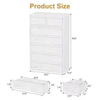 7 Drawer Dresser for Bedroom, Modern Double Dresser Organizer with 7 Drawers Large Storage, Wooden Chest of Drawers for Bedroom, Living Room, Nursery