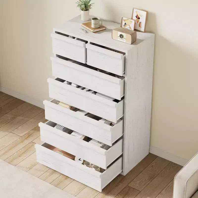 7 Drawer Dresser for Bedroom, Modern Double Dresser Organizer with 7 Drawers Large Storage, Wooden Chest of Drawers for Bedroom, Living Room, Nursery