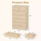 7 Drawer Dresser for Bedroom, Modern Double Dresser Organizer with 7 Drawers Large Storage, Wooden Chest of Drawers for Bedroom, Living Room, Nursery