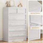 7 Drawer Dresser for Bedroom, Modern Double Dresser Organizer with 7 Drawers Large Storage, Wooden Chest of Drawers for Bedroom, Living Room, Nursery