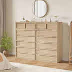 7 Drawer Dresser for Bedroom, Modern Double Dresser Organizer with 7 Drawers Large Storage, Wooden Chest of Drawers for Bedroom, Living Room, Nursery