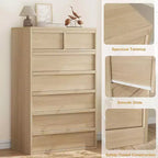 7 Drawer Dresser for Bedroom, Modern Double Dresser Organizer with 7 Drawers Large Storage, Wooden Chest of Drawers for Bedroom, Living Room, Nursery