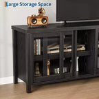 Garvee TV Stand for 65 Inch, Entertainment Center with Storage Cabinet and 4 Sliding Glass Doors, Console Table for Living Room Bedroom