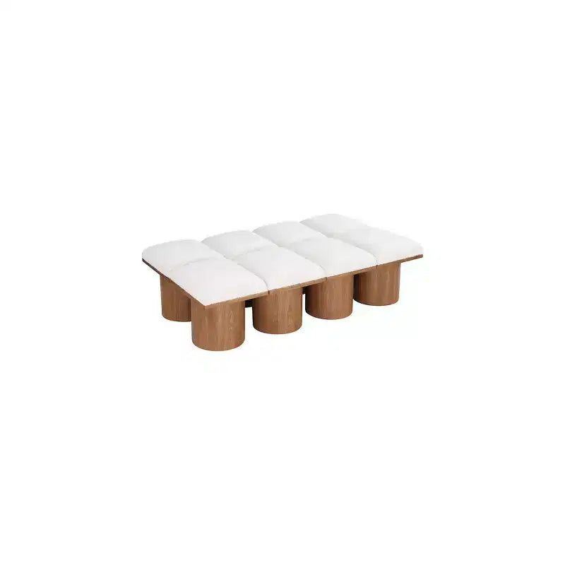 Meridian Furniture,Pavilion Cream Boucle Fabric Bench