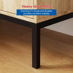 31.5 Sideboard Buffet Cabinet, Rattan Storage Cabinet with Adjustable Shelves, Kitchen Pantry Cabinet for Living Dining Room Entryway