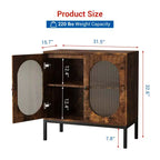 31.5 Sideboard Buffet Cabinet, Rattan Storage Cabinet with Adjustable Shelves, Kitchen Pantry Cabinet for Living Dining Room Entryway