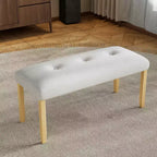 MAYEERTY Upholstered Tufted Bench, Fabric End of Bed Bench