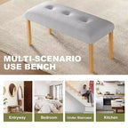 MAYEERTY Upholstered Tufted Bench, Fabric End of Bed Bench