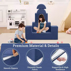 GustoWave Modular Kids Couch 6 Pcs, Foam Play Sofa Set with Detachable Cushions, Convertible Soft Couch for Toddlers and Kids