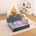 GustoWave Modular Kids Couch 6 Pcs, Foam Play Sofa Set with Detachable Cushions, Convertible Soft Couch for Toddlers and Kids