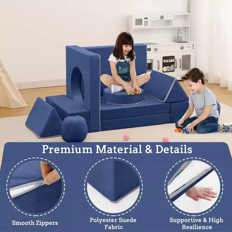 GustoWave Kids Couch 12PCS, Modular Kids Play Couch for Inspiring Child Creativity, Toddler Couch Child Sectional Sofa