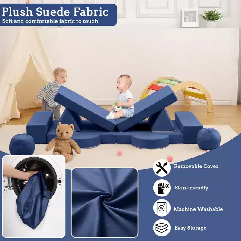 GustoWave Kids Couch 12PCS, Modular Kids Play Couch for Inspiring Child Creativity, Toddler Couch Child Sectional Sofa
