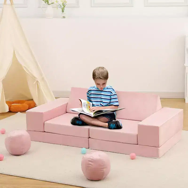 GustoWave Kids Couch 12PCS, Modular Kids Play Couch for Inspiring Child Creativity, Toddler Couch Child Sectional Sofa