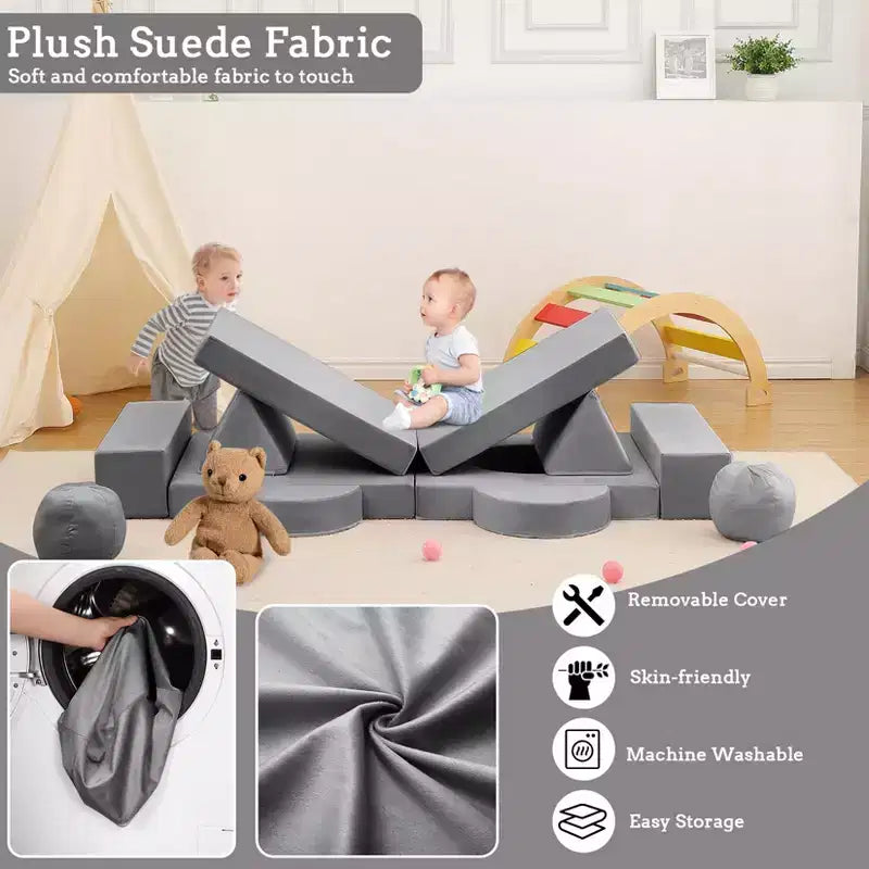 GustoWave Kids Couch 12PCS, Modular Kids Play Couch for Inspiring Child Creativity, Toddler Couch Child Sectional Sofa