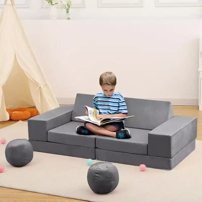 GustoWave Kids Couch 12PCS, Modular Kids Play Couch for Inspiring Child Creativity, Toddler Couch Child Sectional Sofa