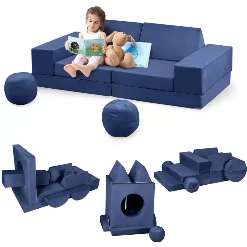 GustoWave Kids Couch 12PCS, Modular Kids Play Couch for Inspiring Child Creativity, Toddler Couch Child Sectional Sofa