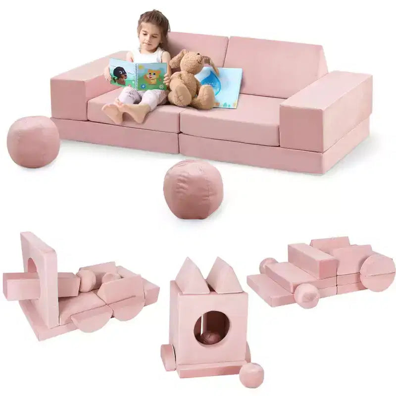 GustoWave Kids Couch 12PCS, Modular Kids Play Couch for Inspiring Child Creativity, Toddler Couch Child Sectional Sofa