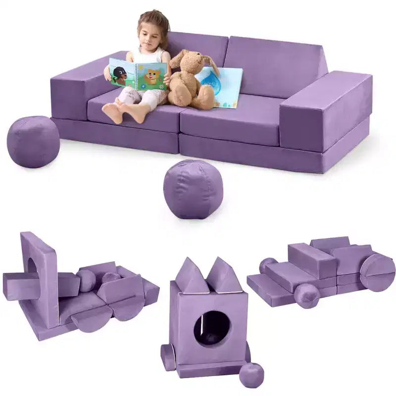 GustoWave Kids Couch 12PCS, Modular Kids Play Couch for Inspiring Child Creativity, Toddler Couch Child Sectional Sofa