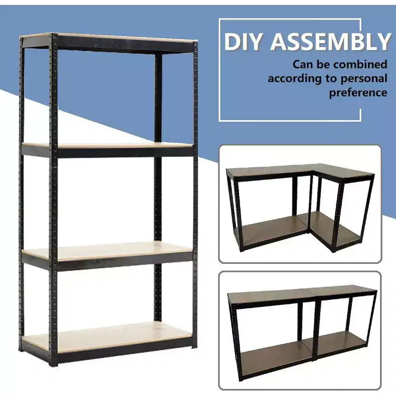 Acekool 4-Tier Adjustable Metal Garage Shelving Unit, Boltless Assembly Storage Rack, Heavy Duty Steel Shelves for Kitchen, Garage, or Workshop