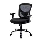 HomeRoots Black Fabric Mesh and Steel Adjustable Swivel Rolling Executive Office Chair