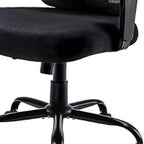 HomeRoots Black Fabric Mesh and Steel Adjustable Swivel Rolling Executive Office Chair