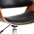 HomeRoots Brown Black and Silver Adjustable Height Swivel Rolling Office Chair