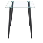 Okak Dining Table for Small Space, Contemporary Rectangle Tempered Glass Dining Table with Metal Legs for 4 People