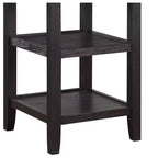 Okak Round Dining Table Transitional Style for Small Space, Counter Height Table with 2 Display Shelves for Living Room, Office, Kitchen