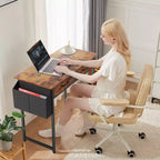 Computer Desk with Storage, Small Home Office Writing Study PC Table with Fabric Side Bag & Headphone Hook, Metal Frame 32 x 15.7 x 30.6)