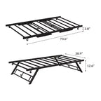 Twin Trundle Bed Frame - Pop Up Metal Platform with Lockable Casters, Foldable Design for Guest Rooms & Sleepovers