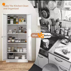 Okak 61 Armadio da dispensa da cucina autoportante, mobile contenitore regolabile con 4 ripiani, armadietto in metallo resistente per sala da pranzo/soggiorno