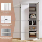 Okak 61 Armadio da dispensa da cucina autoportante, mobile contenitore regolabile con 4 ripiani, armadietto in metallo resistente per sala da pranzo/soggiorno