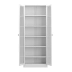 Okak 61 Armadio da dispensa da cucina autoportante, mobile contenitore regolabile con 4 ripiani, armadietto in metallo resistente per sala da pranzo/soggiorno