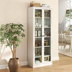 Okak 61 Armadio da dispensa da cucina autoportante, mobile contenitore regolabile con 4 ripiani, armadietto in metallo resistente per sala da pranzo/soggiorno