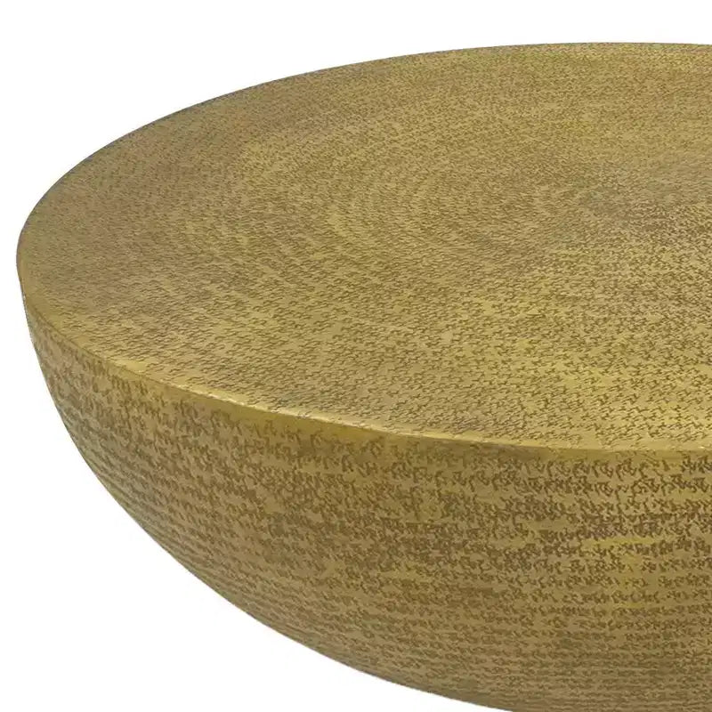 Royal Hampton Coffee Table | 36 Inch Round Bowl Base with Hand Etched Texture