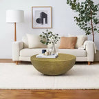 Royal Hampton Coffee Table | 36 Inch Round Bowl Base with Hand Etched Texture